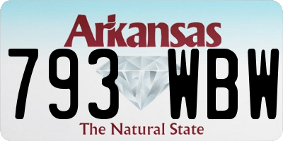 AR license plate 793WBW