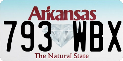 AR license plate 793WBX