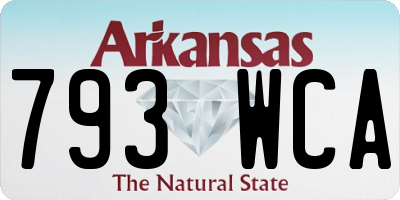AR license plate 793WCA