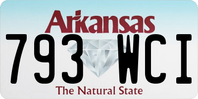 AR license plate 793WCI