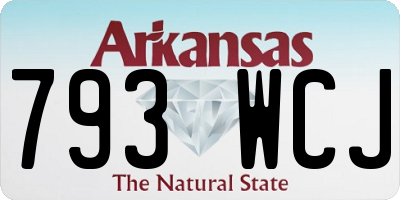 AR license plate 793WCJ