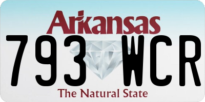 AR license plate 793WCR