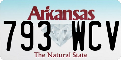 AR license plate 793WCV