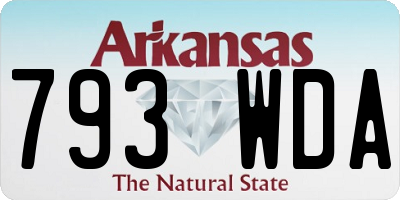 AR license plate 793WDA