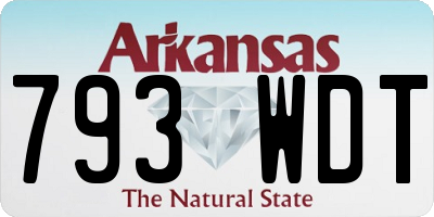 AR license plate 793WDT