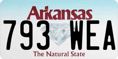 AR license plate 793WEA