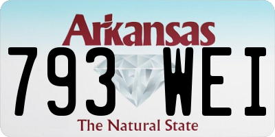 AR license plate 793WEI