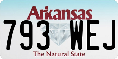 AR license plate 793WEJ