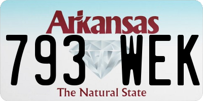 AR license plate 793WEK