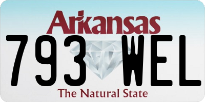 AR license plate 793WEL