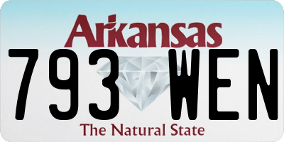 AR license plate 793WEN