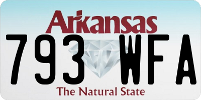 AR license plate 793WFA