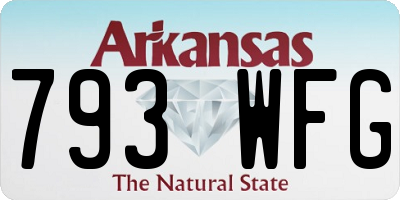 AR license plate 793WFG