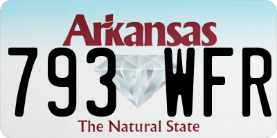 AR license plate 793WFR