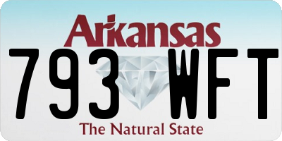 AR license plate 793WFT