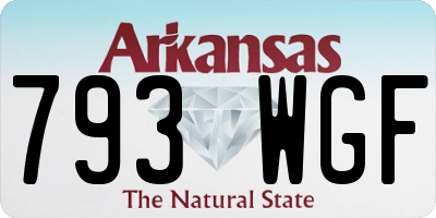 AR license plate 793WGF