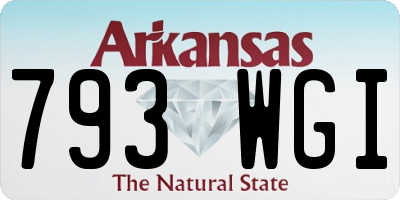 AR license plate 793WGI