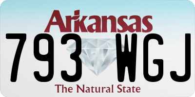 AR license plate 793WGJ