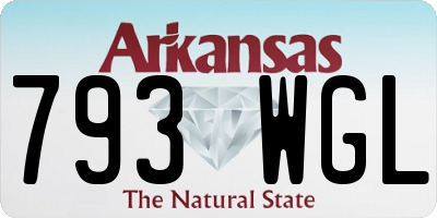 AR license plate 793WGL