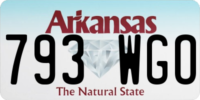 AR license plate 793WGO