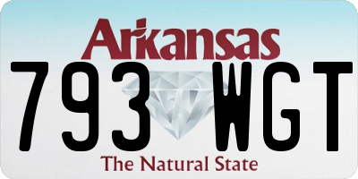 AR license plate 793WGT
