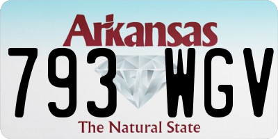 AR license plate 793WGV