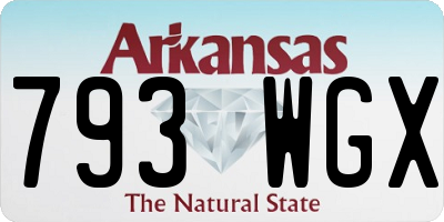 AR license plate 793WGX