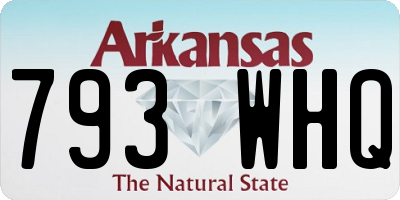 AR license plate 793WHQ