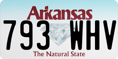 AR license plate 793WHV
