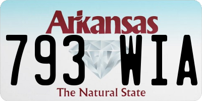 AR license plate 793WIA