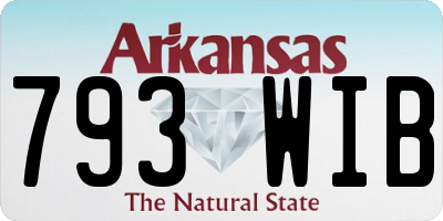 AR license plate 793WIB