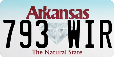 AR license plate 793WIR