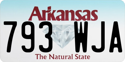 AR license plate 793WJA