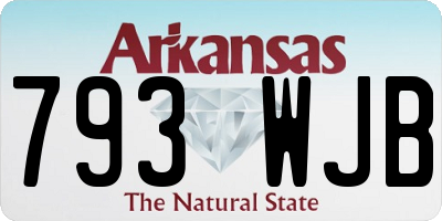 AR license plate 793WJB