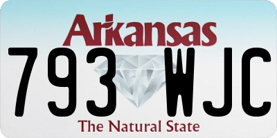AR license plate 793WJC