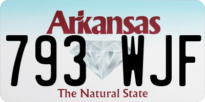 AR license plate 793WJF
