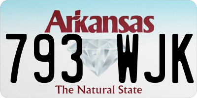 AR license plate 793WJK