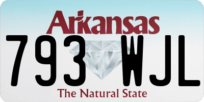 AR license plate 793WJL