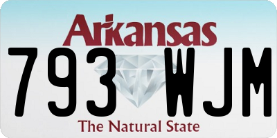 AR license plate 793WJM