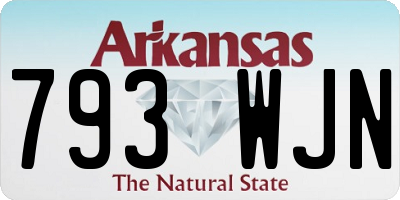 AR license plate 793WJN