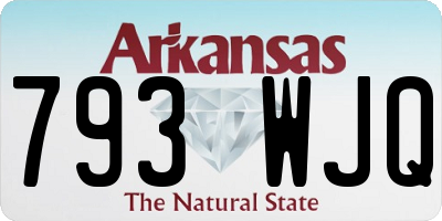 AR license plate 793WJQ