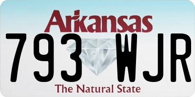 AR license plate 793WJR