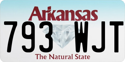 AR license plate 793WJT