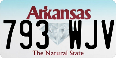 AR license plate 793WJV