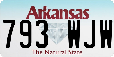 AR license plate 793WJW