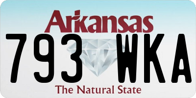 AR license plate 793WKA