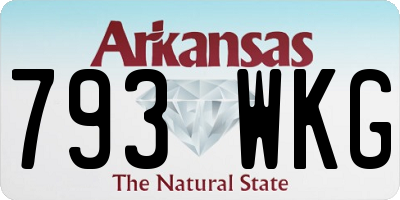 AR license plate 793WKG