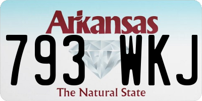 AR license plate 793WKJ