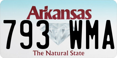 AR license plate 793WMA