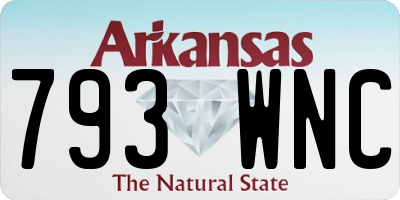 AR license plate 793WNC